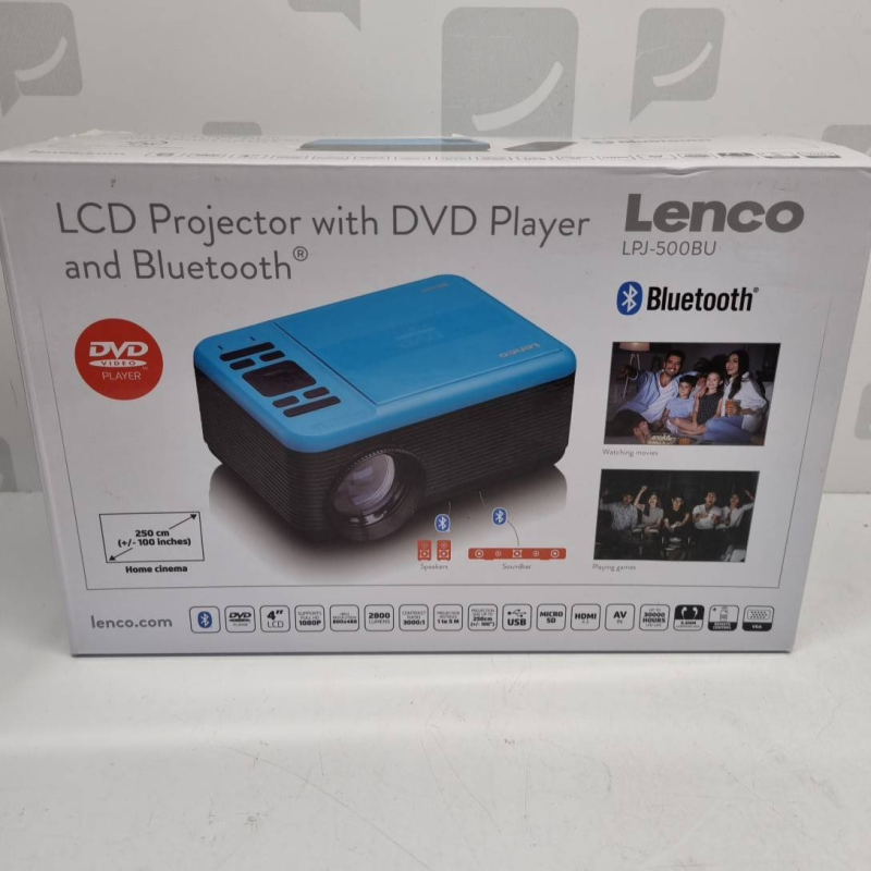 Projecteur Lecteur DVD Lenco  LPJ-500BU 