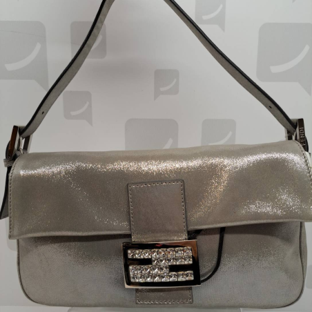 Sac à main Baguette Fendi Rhinestone Cuir Pailleté 